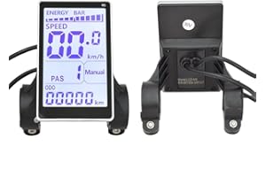 MR.POORHIPPO Electric Bicycle LCD Display, 24V 36V 48V 60V E Scooter, M5 E Bike Display Meter Control Panel, Waterproof 5 Pin Electric Scooter Panel Screen for 31.8 22.2mm Electric Bikes