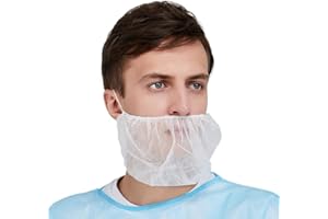 MEDICAL NATION Disposable Beard Nets, White, universal