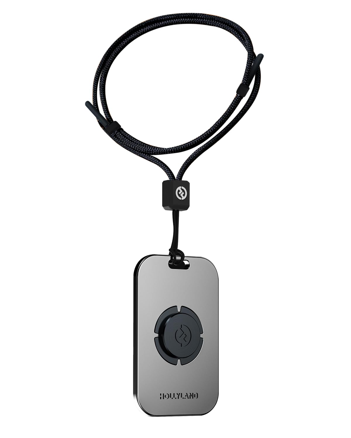 Adjustable Durable Long Neck Lanyard with Magnetic Metal Plate for Hollyland Lark Max Wireless Lavalier Microphone, Black