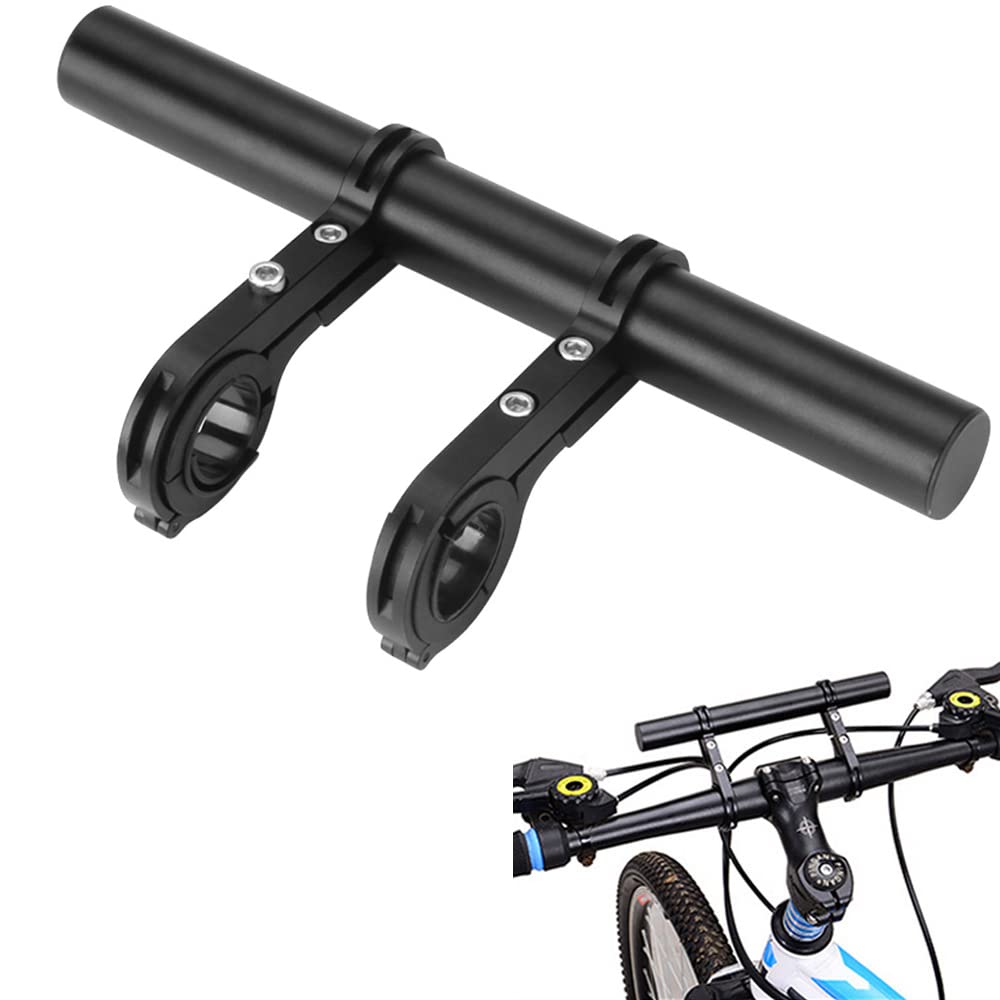 WUDQIJI Bicycle Handlebar Extender Mount 20 cm Bicycle Handlebar Extension Double Bike Handlebar Extender Bicycle Handlebar Extender for Mountain Bike Speedometer Mobile Phone Speedometer LED GPS