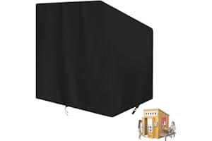 Andacar Outdoor Playhouse Cover for Kidkraft Wooden Playhouses, Waterproof Dustproof Play Houses Cover for Kids Outside Black - 76"L×51"W×61"H, Black