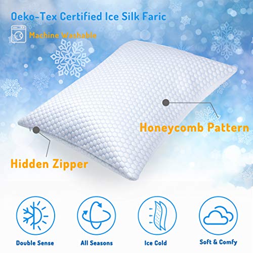 ZPECC Toddler Cooling Pillow Case for Sleeping, Breathable Soft Ice Silk Pillowcase for Night Sweats and Hot Flashes, Q-Max 0.4 Cooling Cover With Hidden Zipper, Machine Washable, Toddler 14\