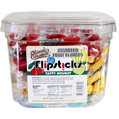 Flipsticks Taffy Nougats Assorted Tub 192ct