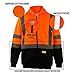 New York Hi-Viz Workwear H9011 Men's ANSI Class 3 High Visibility Class 3 Sweatshirt, Full Zip Hooded, Lightweight, Black Bottom Large