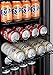Phiestina 24 Inch Beverage Cooler Refrigerator - 175 Can Built-in or Free Standing Beverage Fridge with Glass Door for Soda Beer or Wine - Drink Fridge For Home Bar or Office (106 cans, Clear)