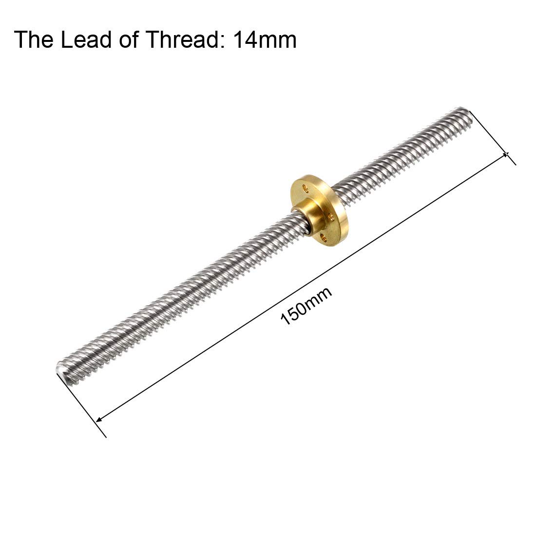 for Thread Acme Nut Copper with Rod Screw Lead Steel Stainless 14mm