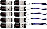 SanDisk Cruzer Fit 8 GB USB Flash Drive SDCZ33-008G-B35 Flash Drive Jump Drive Pen Drive (10 PACK) w/ (5) Everything But Stromboli (TM) Lanyards