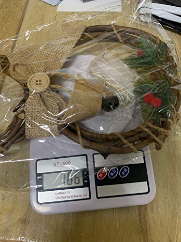 BiuBuy Lighted Christmas Wreath Decoration Battery Powered LED Wreath for Front Door Home Wall Decor and Party Décor (A)