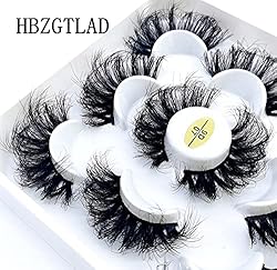 HBZGTLAD new 5 Pairs 25 mm 3d Mink Lashes Bulk Faux