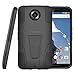 MoKo Google Nexus 6 Case - Layer Protection Cover Case With a Build-In kickstand for Nexus 6 by Motorola Lollipop SmartPhone 2014, BLACK