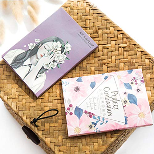 Tralntion 50PCS/Set Portable Facial Absorbent Paper Oil Control Wipes Absorbing Sheet Oily Face Cleansing Matting Tissue,color 10,10 * 7cm - Thumbnail 6