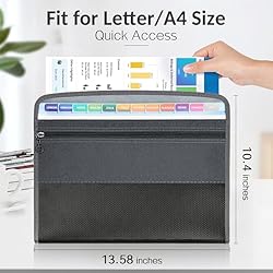 Sooez 13 Pocket Expanding File Folder with Sticky