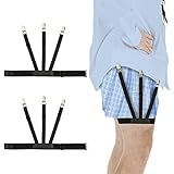 Premium Shirt Stays For Men - Men’s Shirts Stay : Dress Shirt Garters For Mens Suspender with Metal Clip Uniform Including Military or Police