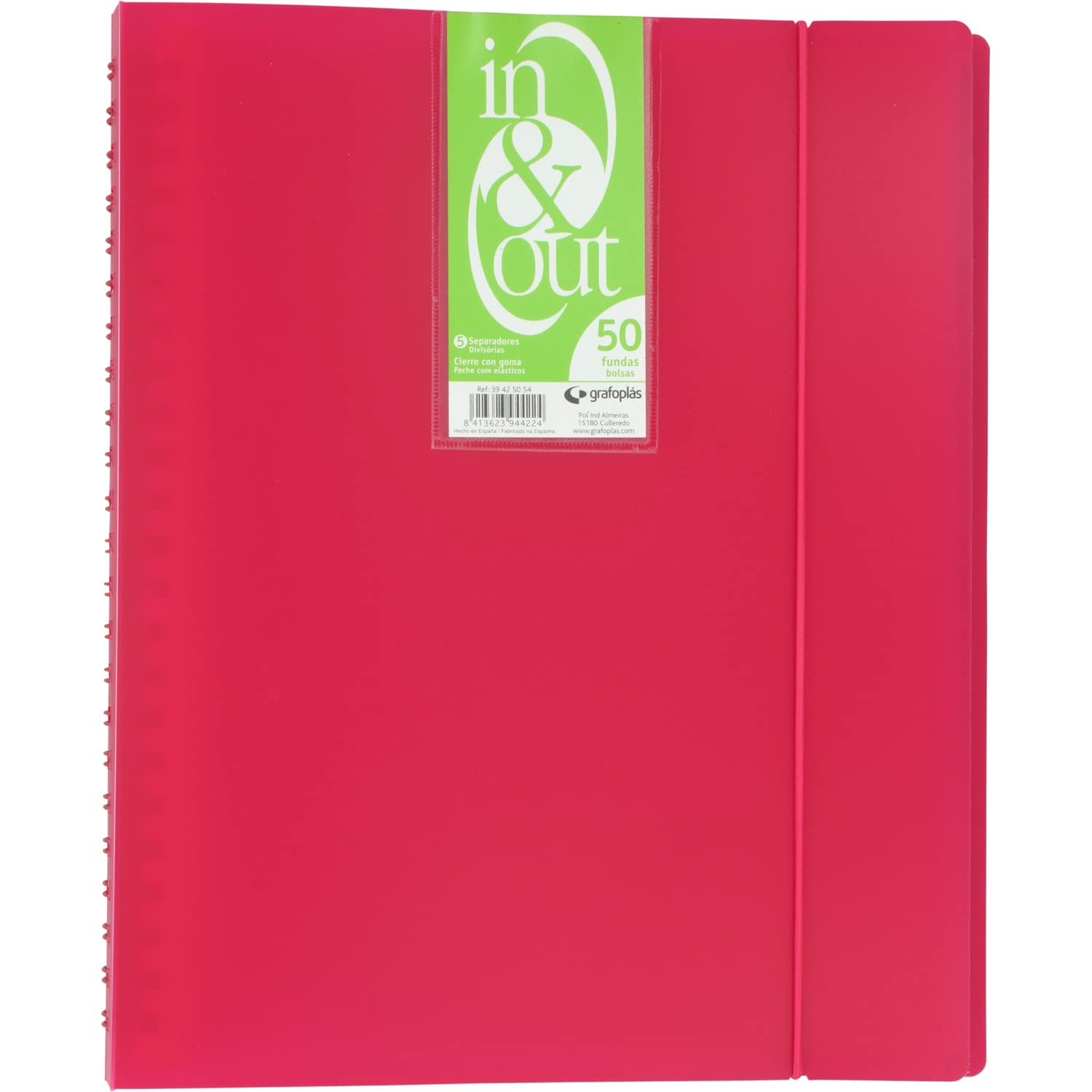 Grafoplas 39425054 – Folder, 50 Pockets, in & Out System, A4, Fuscia.