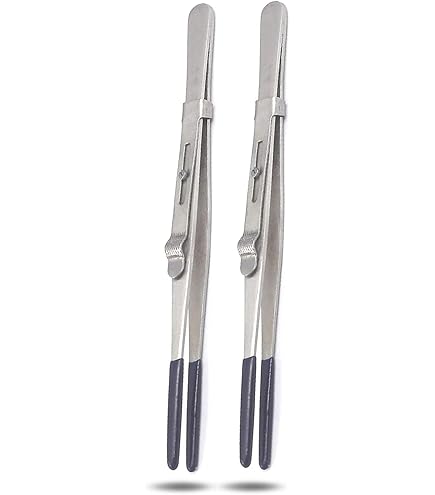 G.S TWEEZERS SLIDE LOCK & PVC RUBBER COATED TIPS NON MARRING