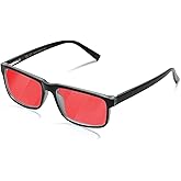 VMJFBJ Blue Light Blocking Glasses for Men Woman, Anti Blue Light Glasses for Better Sleep Computer Use Gaming with Red Lens Reduce Eye Strain