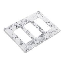White Gray Marble 3 Gang Triple Rocker/Decora Light