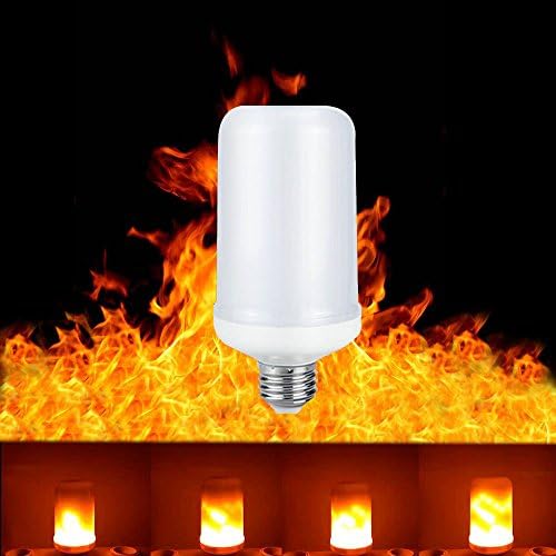 Bymlt-LED Flame Effect Light Bulb, E26 LED Flickering Flame Light Bulbs, 105pcs 2835 LED Beads Simulated Decorative Light Atmosphere Lighting Vintage Flaming Light Bulb for Bar/ Festival Decoration