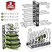 Kitchen Pot Pan Organizer - Cabinet Kitchen Organizers with Large Storage Capacity - Kitchen Cabinet Organizers and Storage for Small and Large Cookware - Countertop Pot Rack - Lid Organizer
