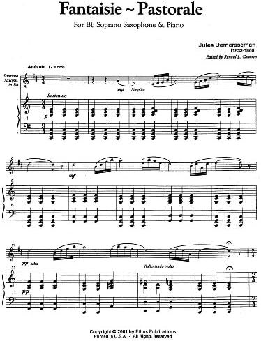 Fantaisie-Pastorale for Soprano Saxophone and Piano by Jules Demersseman