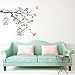 DECOWALL DW-1510 Birds on Tree Branch with Bird Cages Kids Wall Stickers Wall Decals Peel and Stick Removable Wall Stickers for Kids Nursery Bedroom Living Room (Grey) d?cor