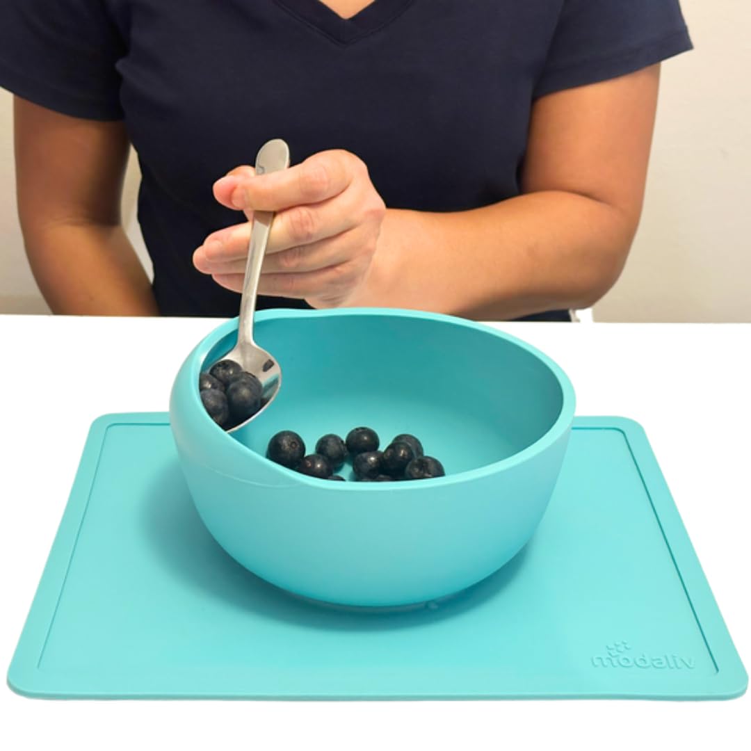 Modaliv Large Suction Base Scooper Bowl – Non-Slip Silicone Dining Aid for Adults & Elderly – Microwave & Dishwasher Safe, BPA-Free