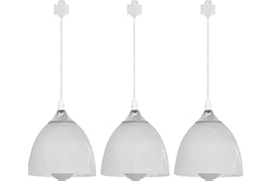 Kiven H-Type Track Pendant Lighting with Frosted White Finish Glass Shade, Dimmable Track Mount Pendant Lighting Fixtures for