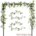 Felice Arts 2 Pcs White Artificial Wisteria Flowers Garland Fake 6.6 Feet Wisteria Vine Green Leaf Hanging Flower for Wedding Arch Party Garden Wall Floral Table Runner Backdrop Outdoor Decor