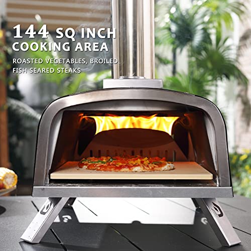 PIZZELLO Outdoor Pizza Oven Propane & Wood Fired Stainless Steel Pizza