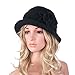 Lawliet Womens 1920s Winter Wool Cap Beret Beanie Cloche Bucket Hat A299 (Black)
