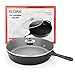 Cast Iron Skillet with Lid,IEOKE Pre-Seasoned Pan 12.5 Inch Stovetop Oven Heats & Bakes Evenly Indoor and Outdoor Use