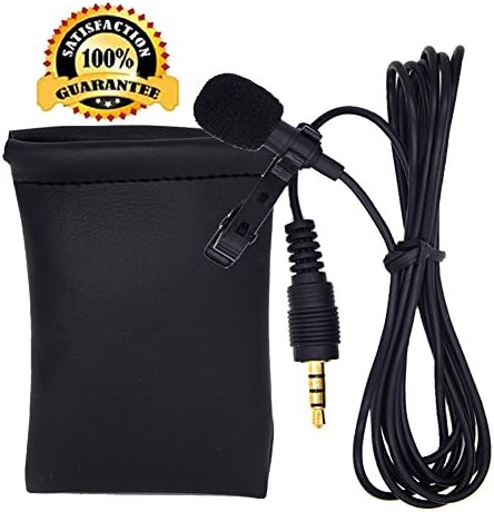 Omnidirectional Condenser Microphone High Sensitivity Mini Professional Deluxe Lavalier Mic Lapel Clip-on for Apple Iphone, Ipad, Ipod Touch, Samsung Android and Windows Smartphones