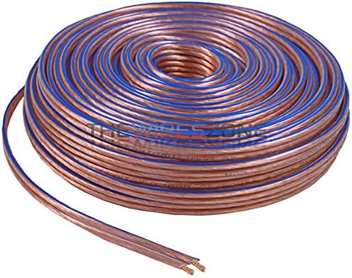 Car Home Audio Speaker Wire Transparent Clear Cable 14AWG 14/2 Gauge (50 feet)