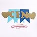palasasa Glitter Gold and Blue One Banner -First Birthday Decorations Burlap Highchair Banner for 1st Birthday Baby Boy