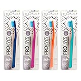 PRO-SYS® Kids Toothbrush Antibacterial Bristles (Colorful 4-Pack) - Made with Soft DuPont™ bristles (Ages 8-12 for Young Children)