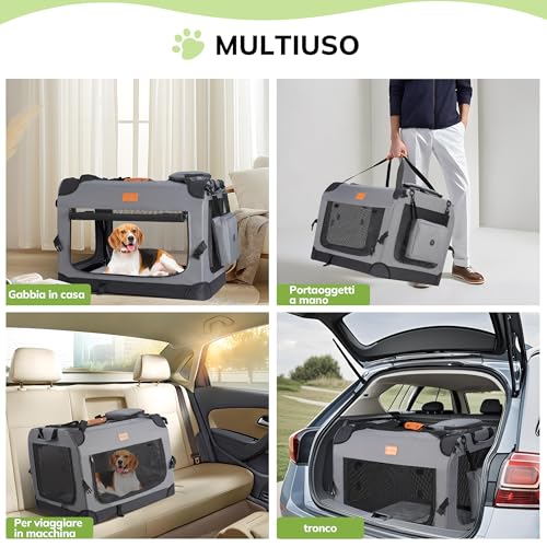 Morpilot Transport Bag for Dogs and Cats, M, 60 x 42 x 42 cm, Dog Transport Bag with Mattress Bowl for Dogs, Folding Box, Travel Box for Pets