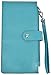 RFID Blocking Womens Leather Bifold Wallet Thin Zipper Card Holder Wallet Purse (Blue)