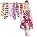 Dazzling Toys Hawaiian Ruffled Simulated Silk Flower Leis- Pack of 12 (D124)