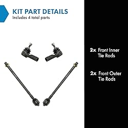 TRQ Front Tie Rod Set Compatible with 2003-2006