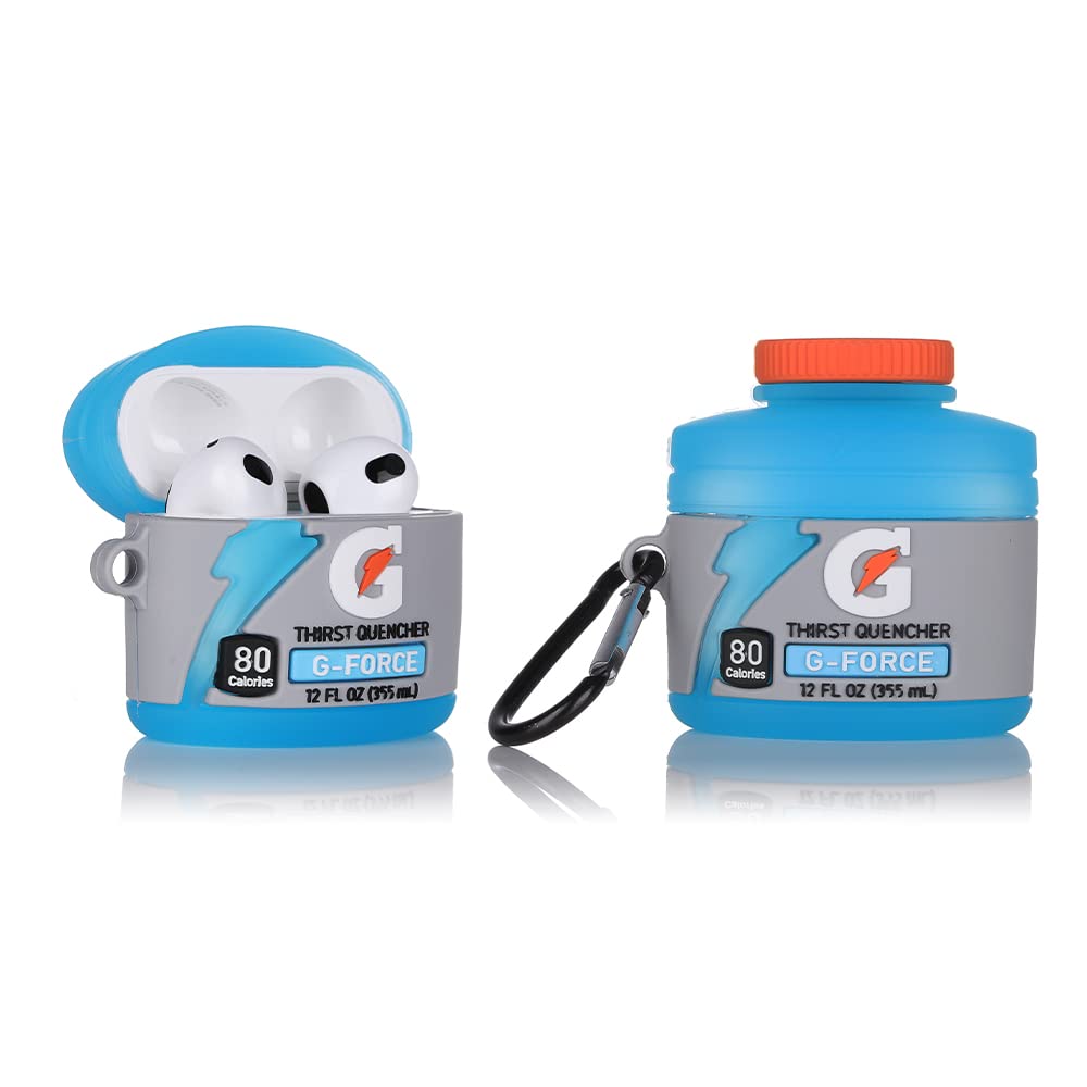 Derhom Airpods 3 Silicone Case Funny Cute Fashion Soft Cartoon Cover Skin Compatible for Apple Airpods 3 [Beverage Series][2021 Released] (G Drink)