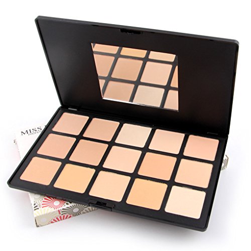 Pure Vie Pro 15 Colors Cream Concealer Camouflage Makeup Palette Contouring Kit for Salon and Daily Use