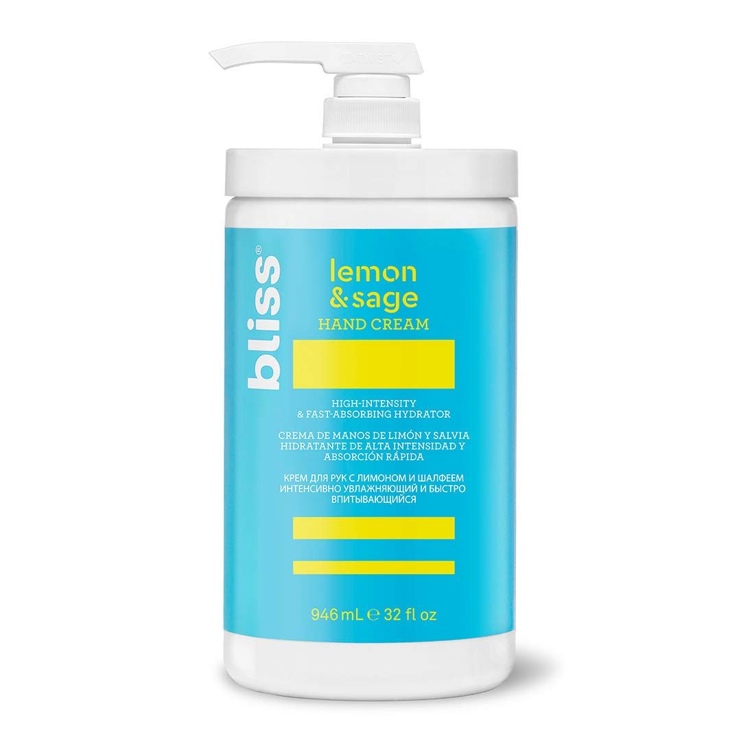 Bliss - Lemon & Sage Hand Cream | High-Intensity & Fast-Absorbing Hand Lotion & Cuticle Cream | Non-Greasy Shea Butter Formula Absorbs Instantly | Vegan | Cruelty Free | Paraben Free | 4.0 fl.oz. : Premium Beauty