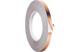 Premium Copper Foil Tape (1/5 INCH X 66 FT), Single-Sided Conductive Adhesive Tape for Guitar, EMI and RF Shielding, Slug Rep