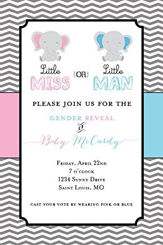Custom - Gender Reveal - Little Miss or Little Man - Elephant