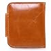AINIMOER Women's Small Compact Billfold Leather Tri-Fold Wallet with Zipper Pocket