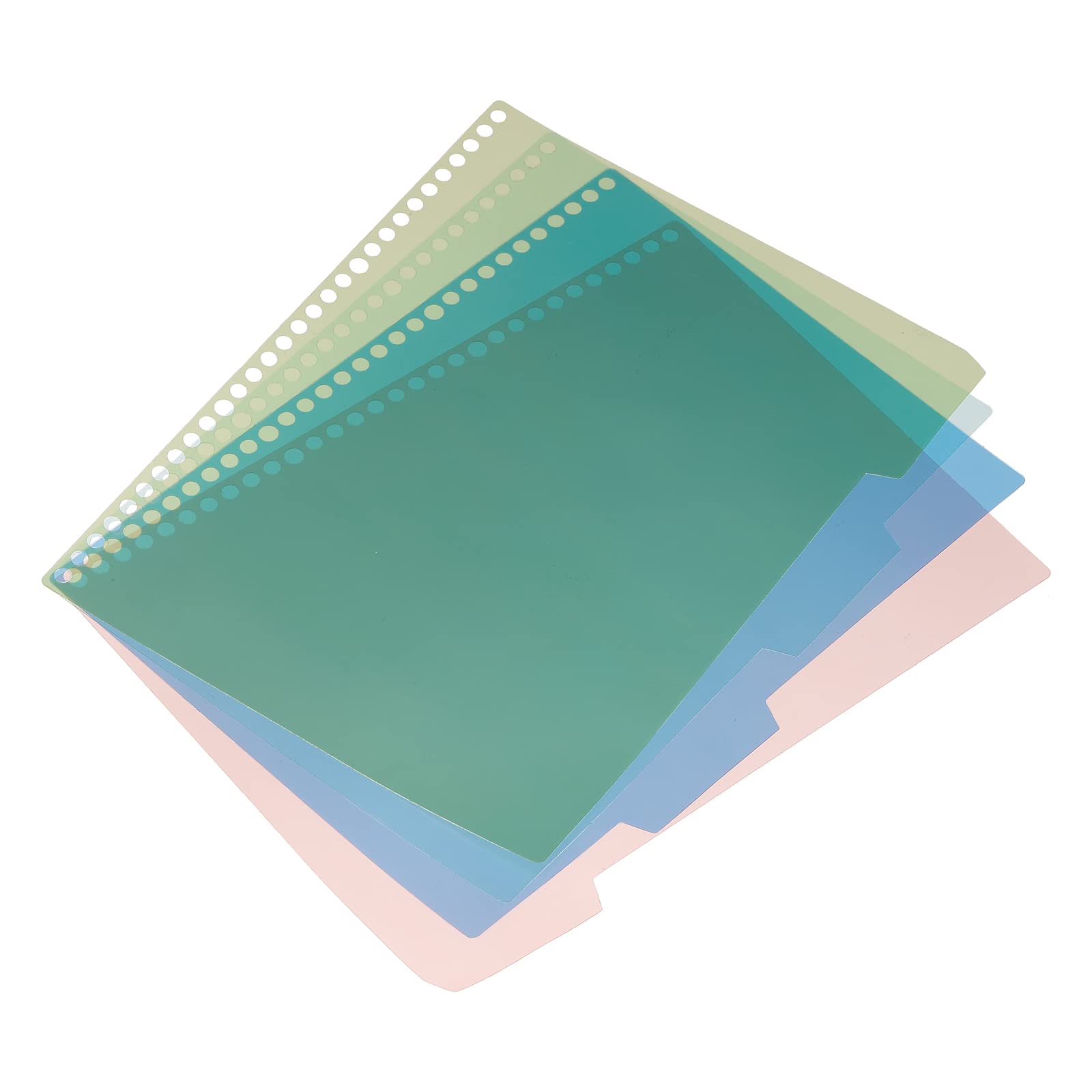 PATIKIL 11.6x9.1 Binder Index Dividers, 5 Set 4 Tabs 30 Holes PP Insertable Page for Separating Papers, Multi-Color