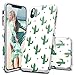 Fingic iPhone XS MAX Case,iPhone XS MAX Cactus Case,Fashion Cute Girly Design Case for Women Girl Slim Shockproof Glossy Soft Silicone Rubber TPU Cover Phone Case For iPhone XS Max6.5 inch,White/Green