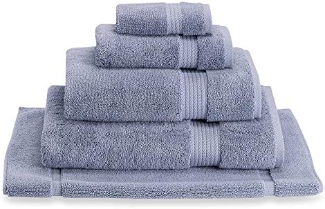 Egyptian Cotton 5- Piece Bath Towels - Luxury Bath Sheet Perfect for Home, Bathrooms, Pool & Gym - Soft and Absorbent Bath Sheet Set! (Blue)