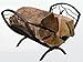 Panacea Colonial Compact Foldable Open Top Powder-Coated Steel Oak Leaf Design Log Bin with Pan for Firewood Organization, Brown