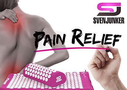 Innovative Acupressure Mat by Svenjunker: Back/Neck Pain Relief and Muscle Relaxation | Reflexology Massage Mat For Stress & Sciatic Pain | Acupuncture SpikePad | Carry Bag & Pillow